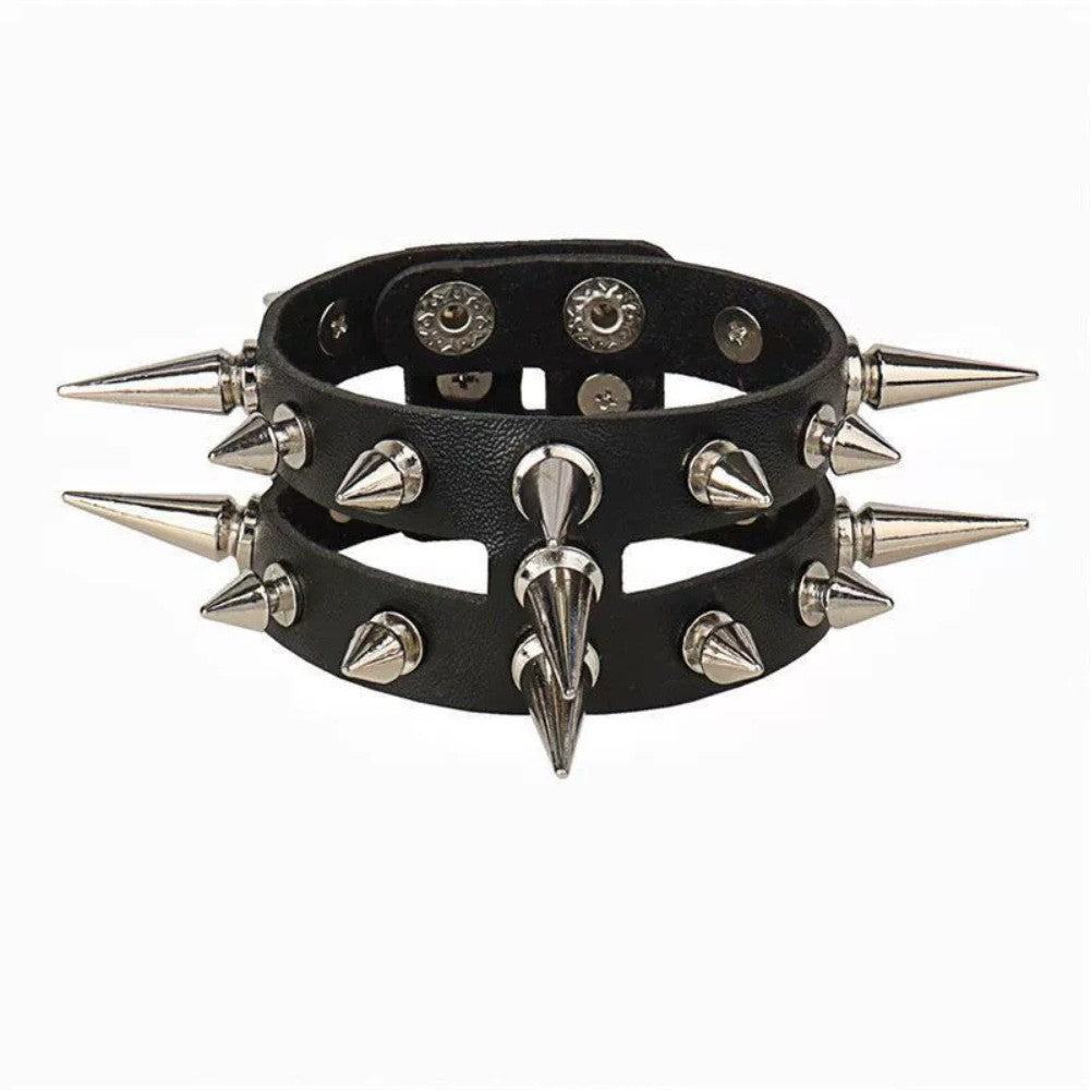Gothic Skull Rivet Leather Bracelet