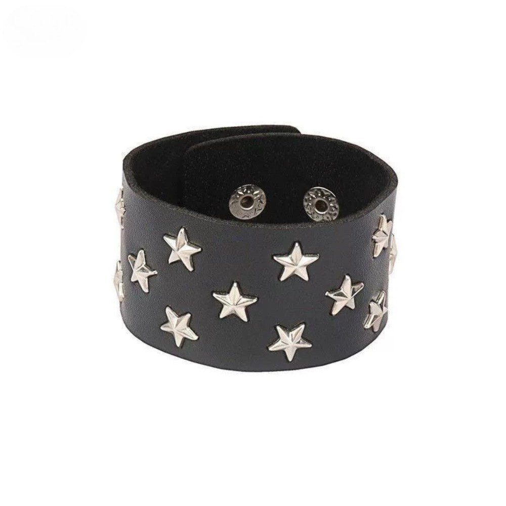 Gothic Skull Rivet Leather Bracelet