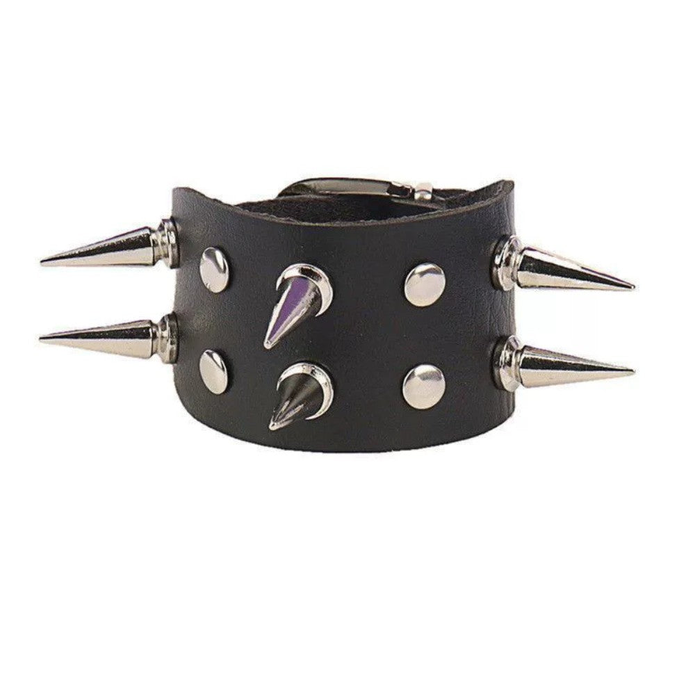 Gothic Skull Rivet Leather Bracelet