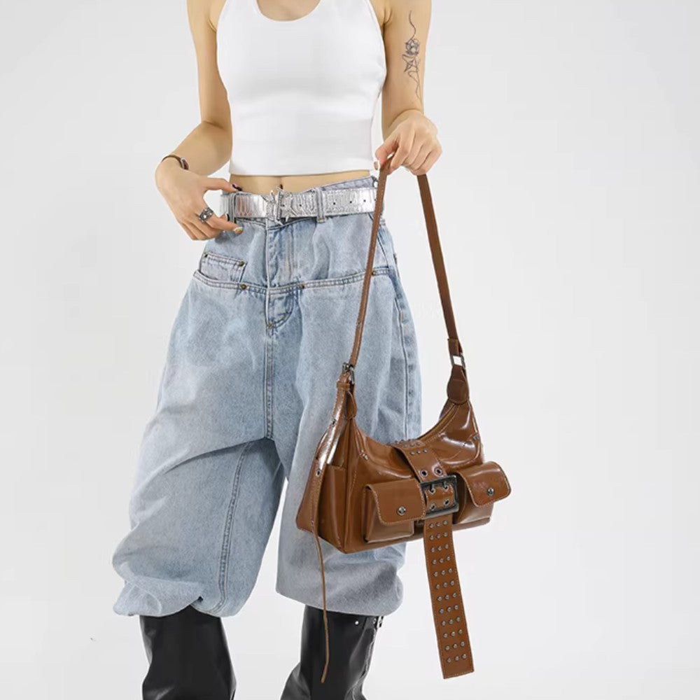 Trendy Studded Shoulder Bag
