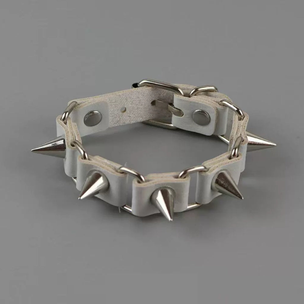 Riot Spike Leather Wristband