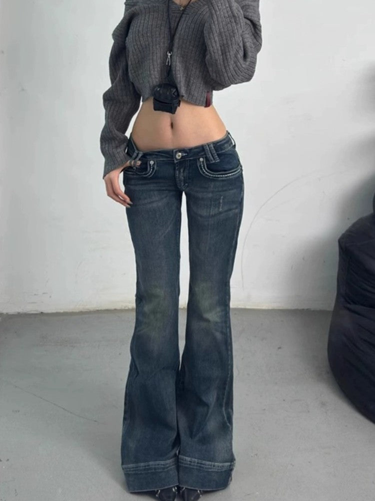 Low Waist Skinny Flared Jeans