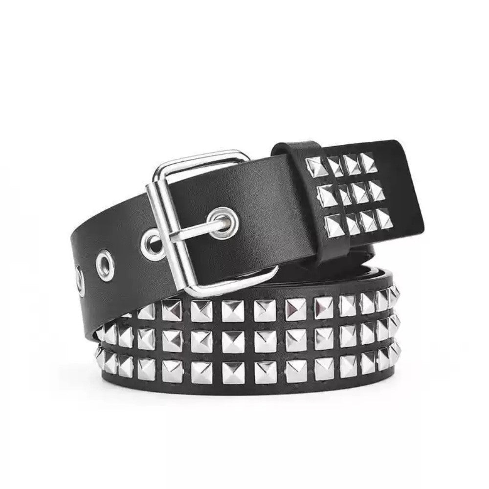 Square Rivet Studded Metal Belt