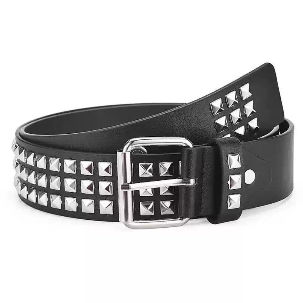 Square Rivet Studded Metal Belt