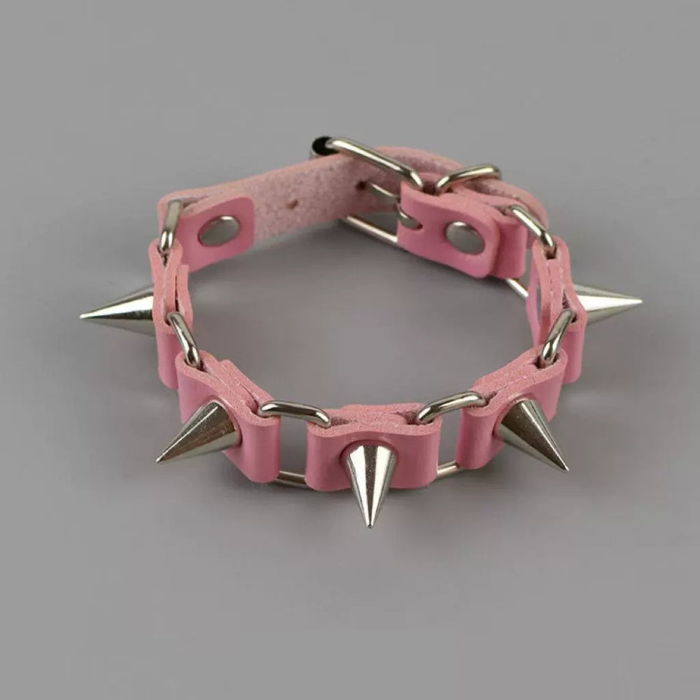 Riot Spike Leather Wristband