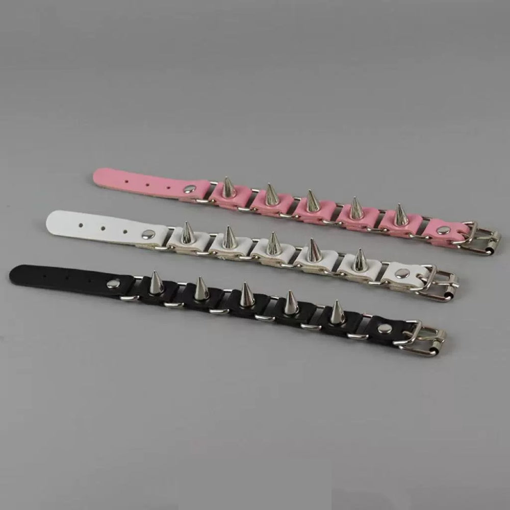 Riot Spike Leather Wristband