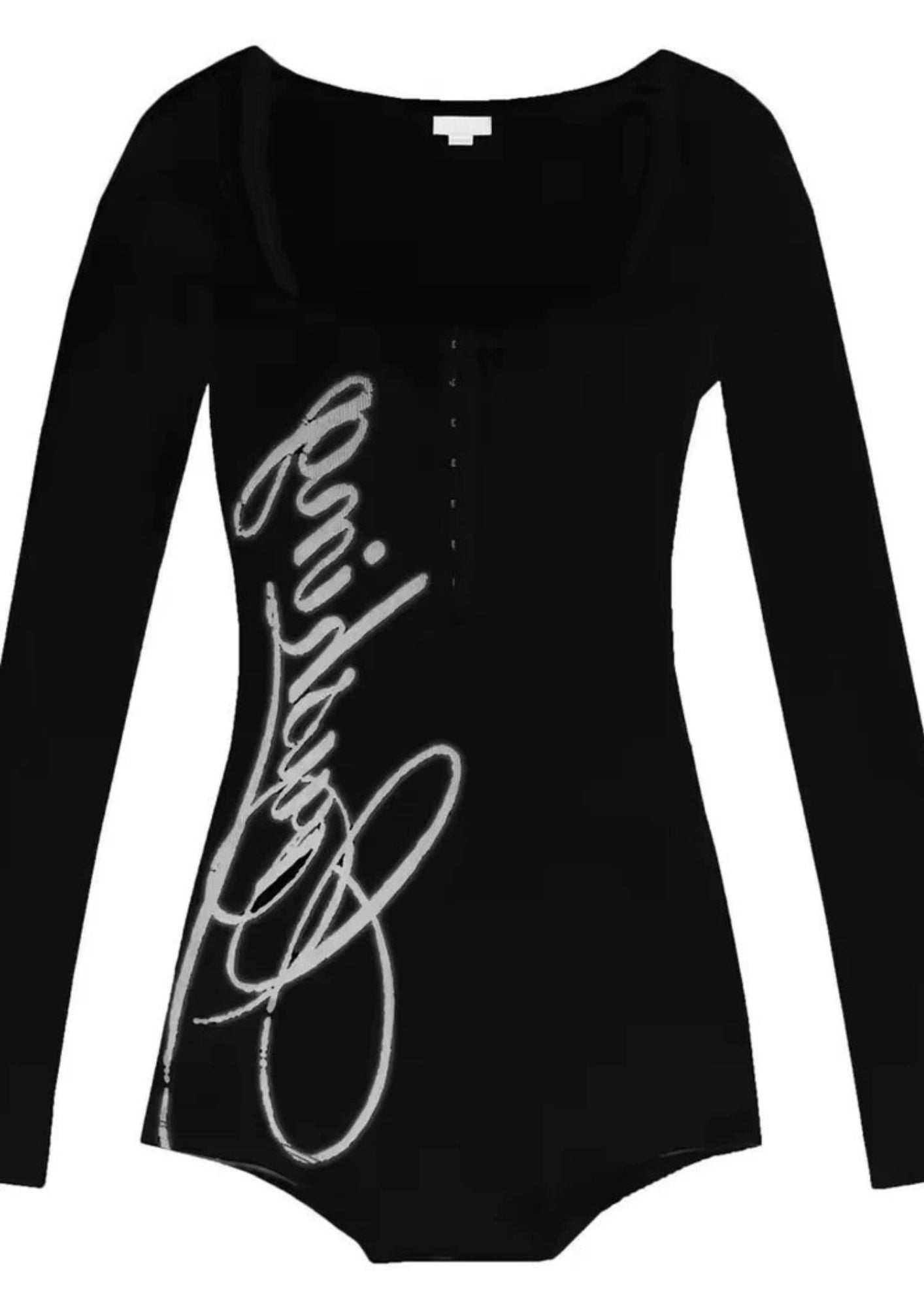Midnight Script Square Neck Bodysuit