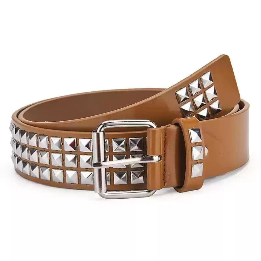 Square Rivet Studded Metal Belt