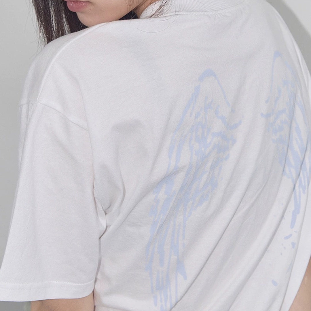 Grunge Angel Wings Graphic Tee