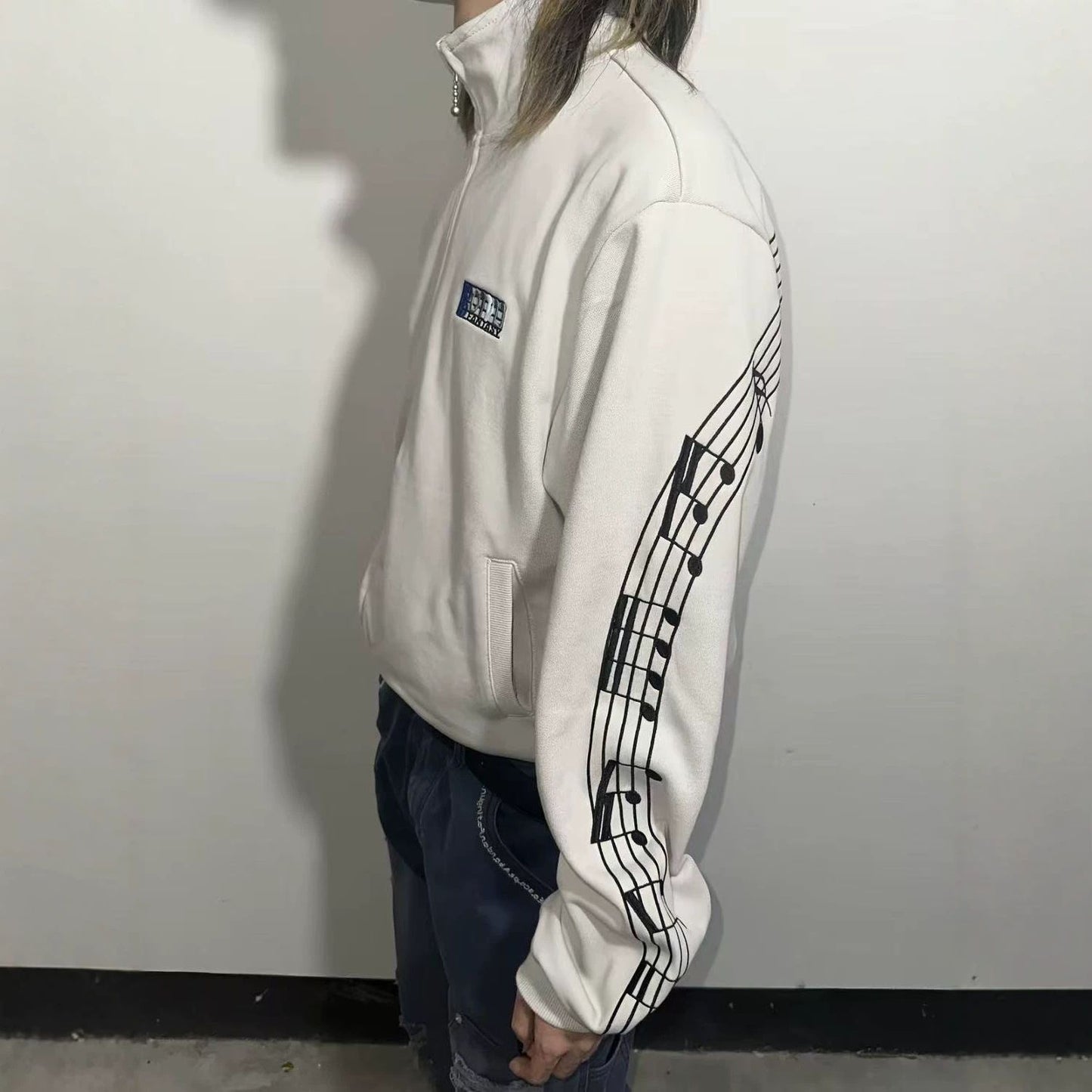Musical Embroidered Zip Jacket
