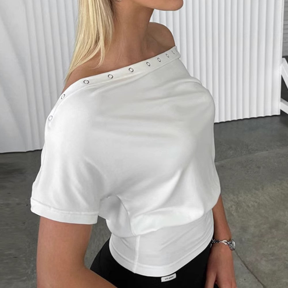 Women’s One-Shoulder Pleated Top