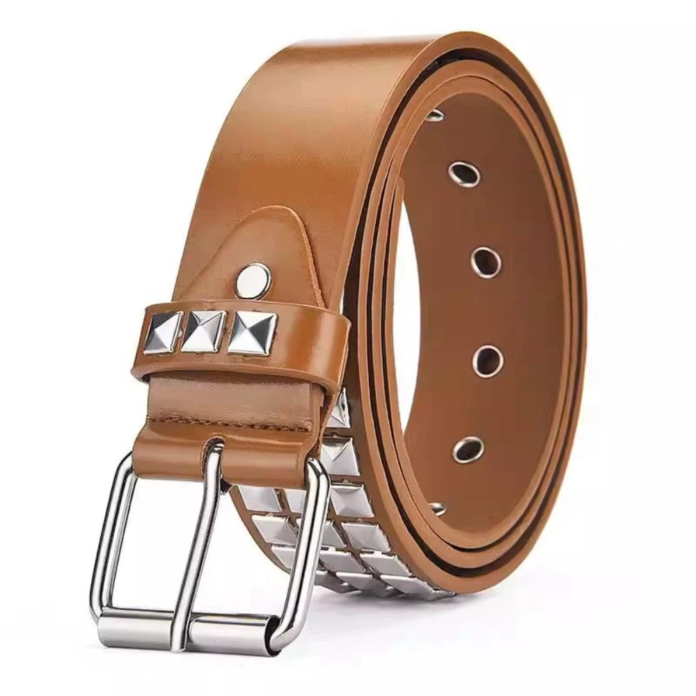 Square Rivet Studded Metal Belt