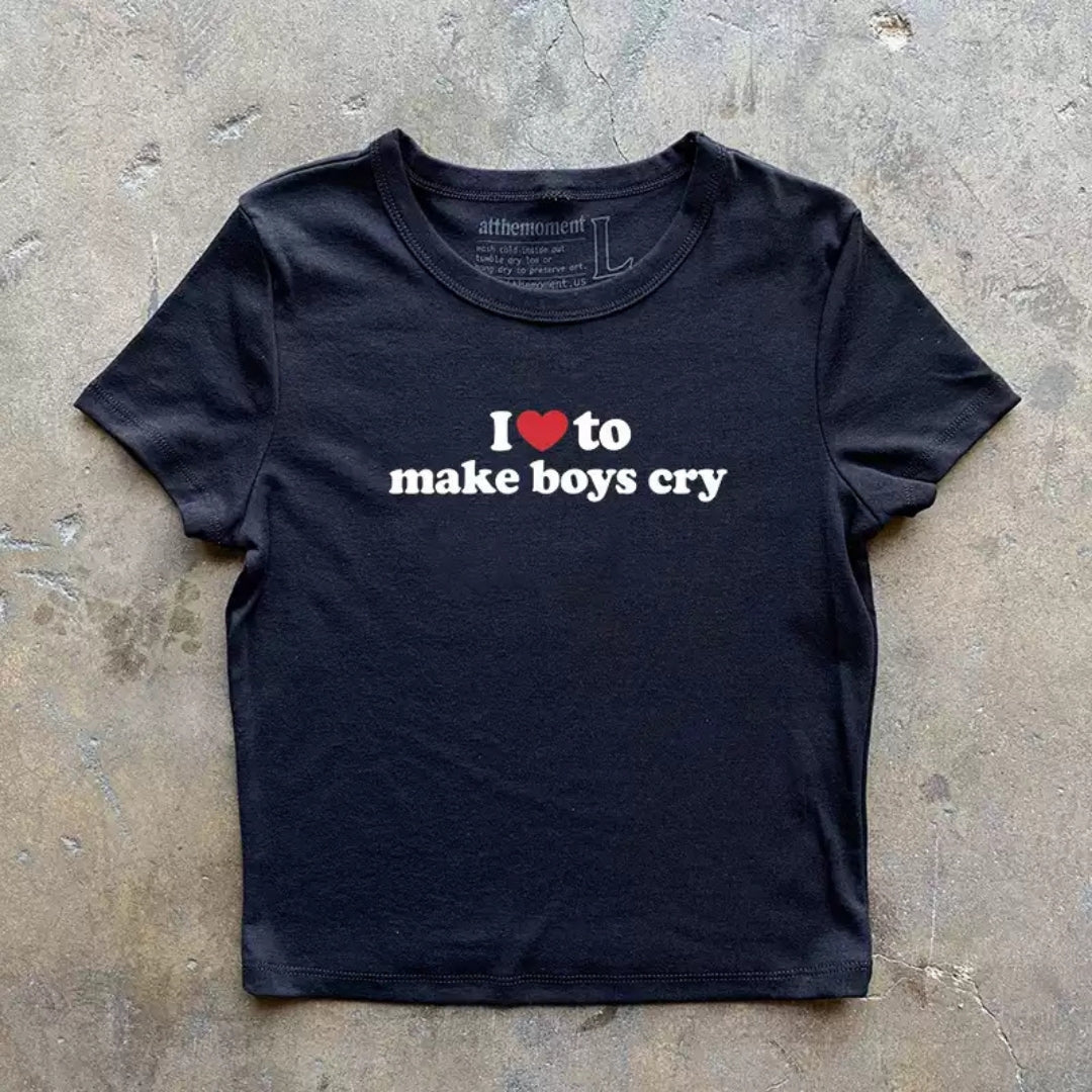 Sassy Graphic Cropped T-Shirt