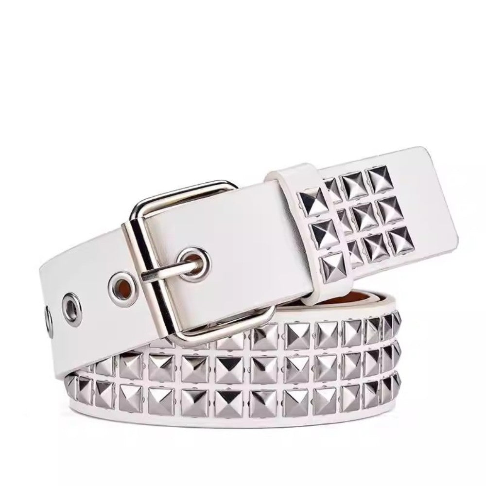 Square Rivet Studded Metal Belt