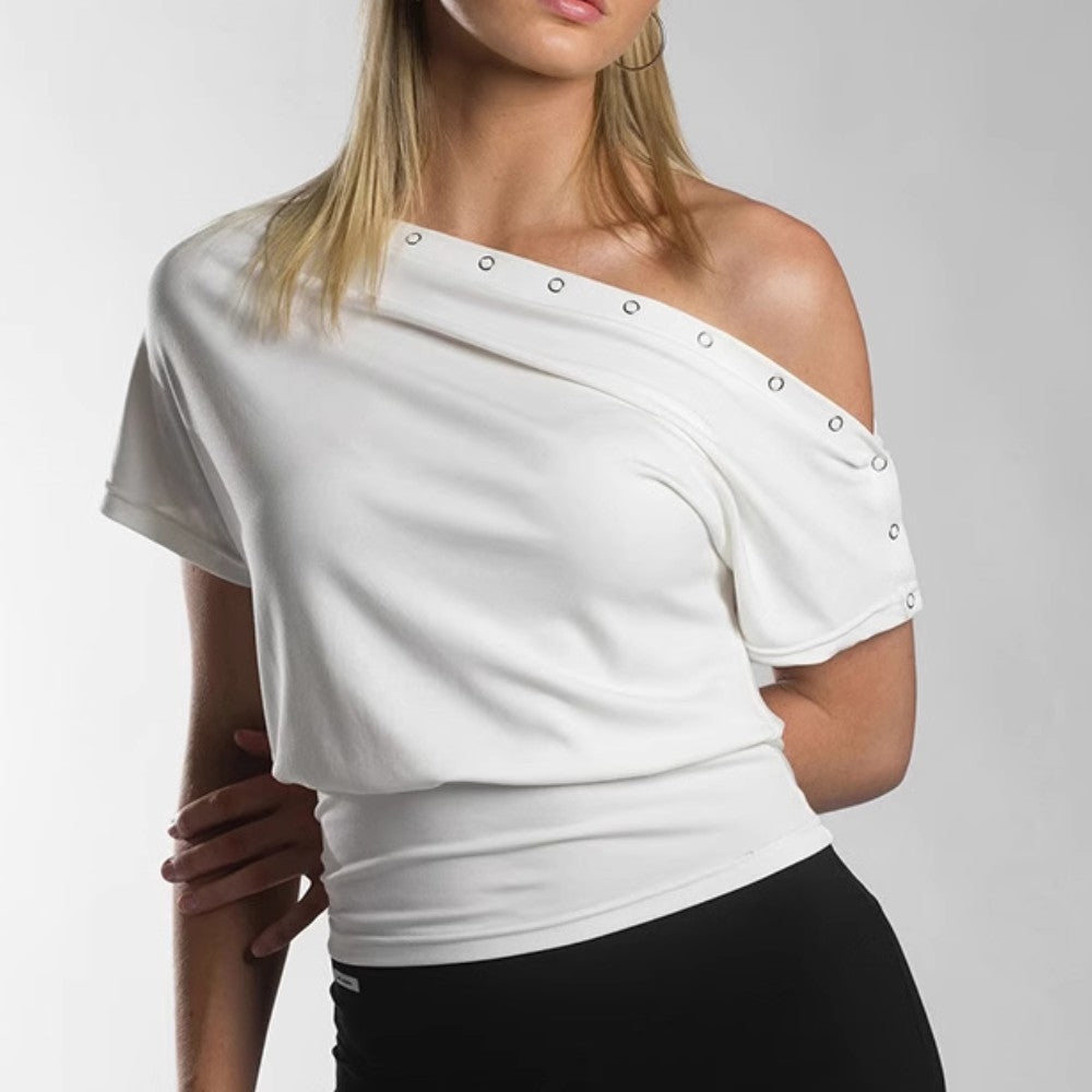 Women’s One-Shoulder Pleated Top