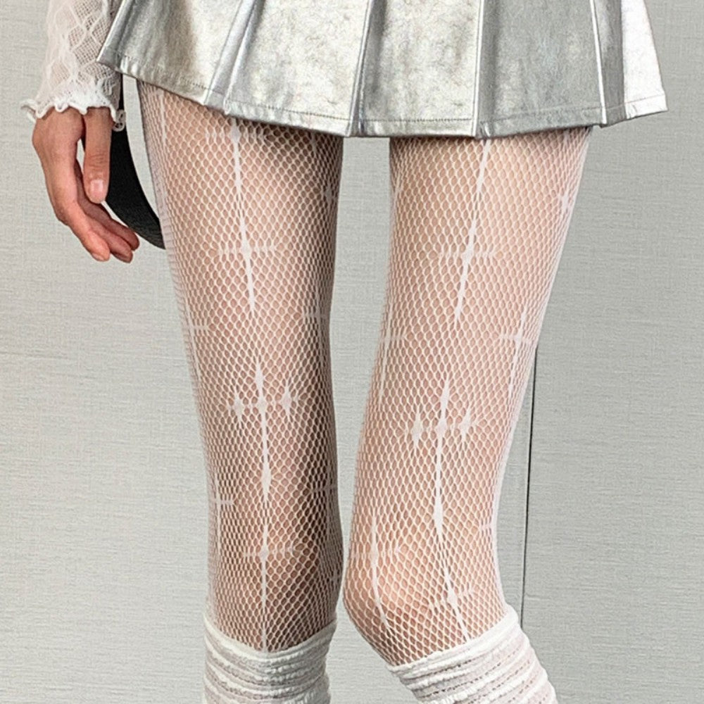 Y2K Punk Cross Fishnet Stockings