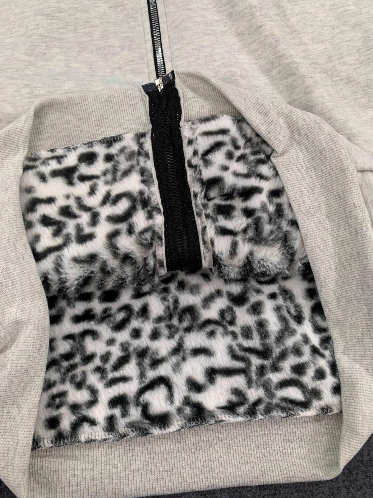 Reversible Leopard Print Zipper Hoodie
