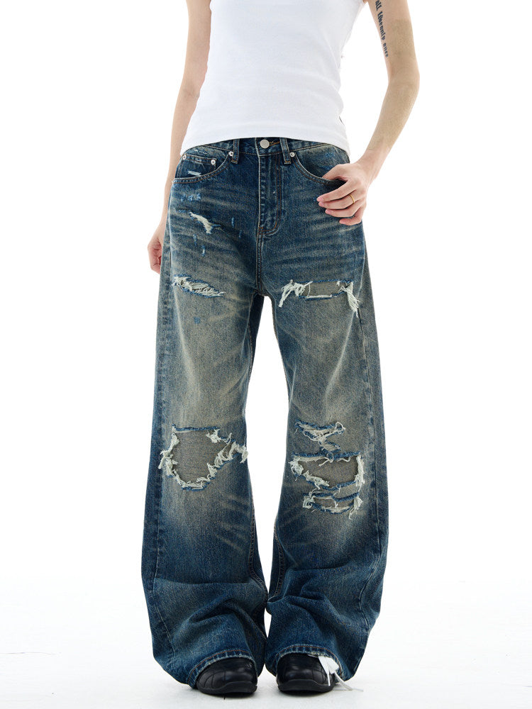 Street Style Ripped Washed Jeans