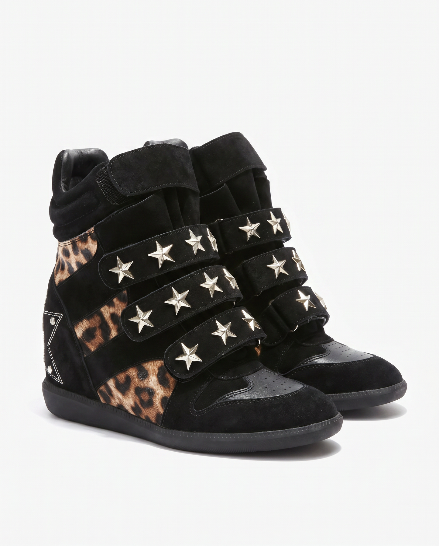 Leopard Wedge Sneakers