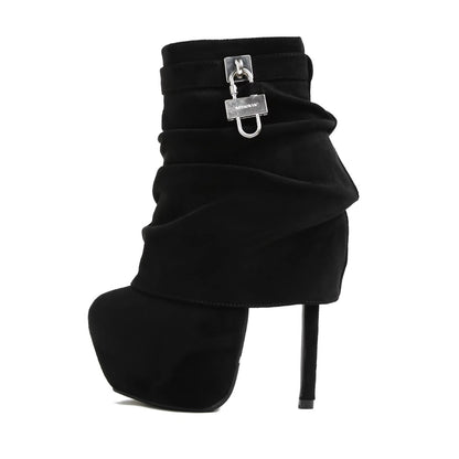 Suede Platform High Heel Boots