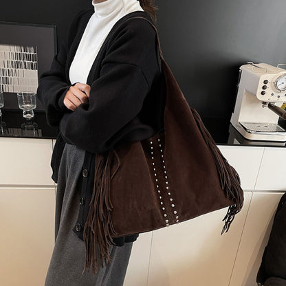 Fringed Suede Shoulder Bag