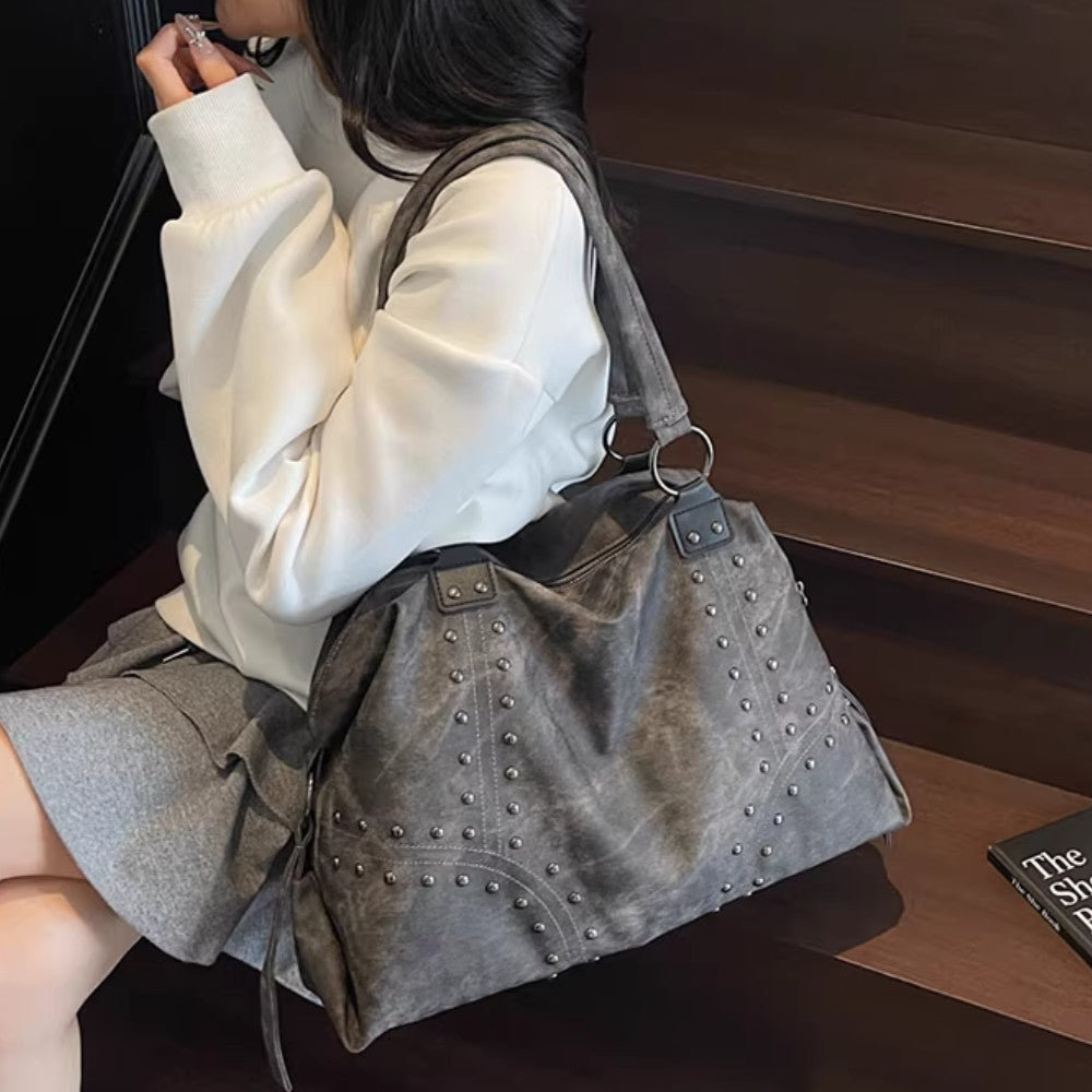 Studded Commuter Tote Bag