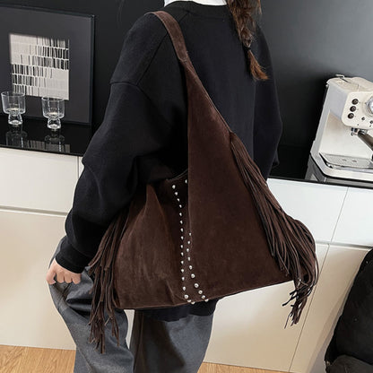 Fringed Suede Shoulder Bag