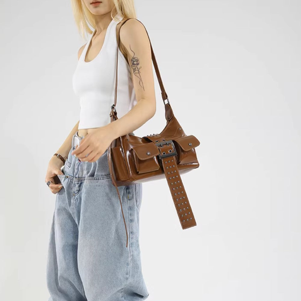 Trendy Studded Shoulder Bag