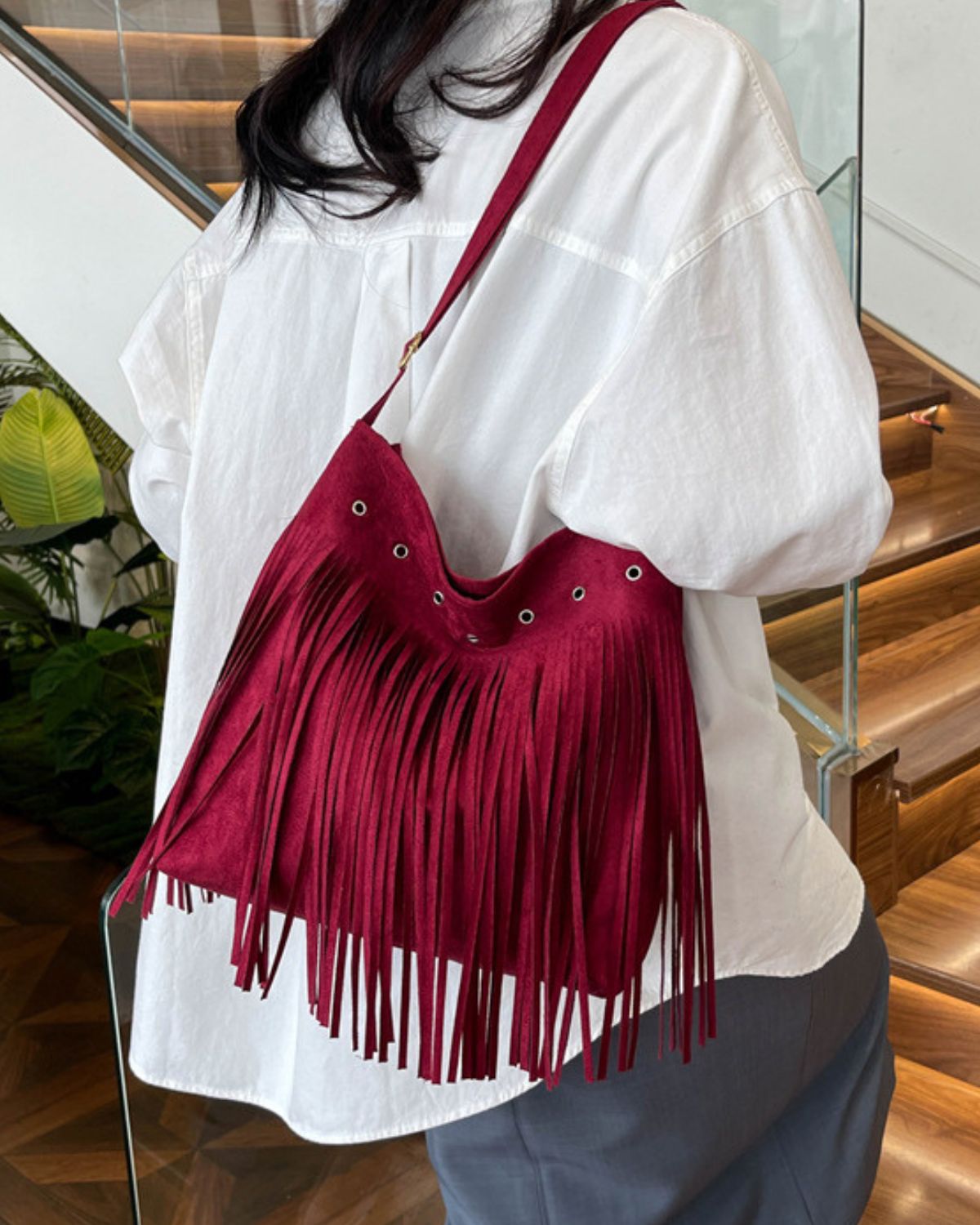 Fringed Crossbody Shoulder Bag