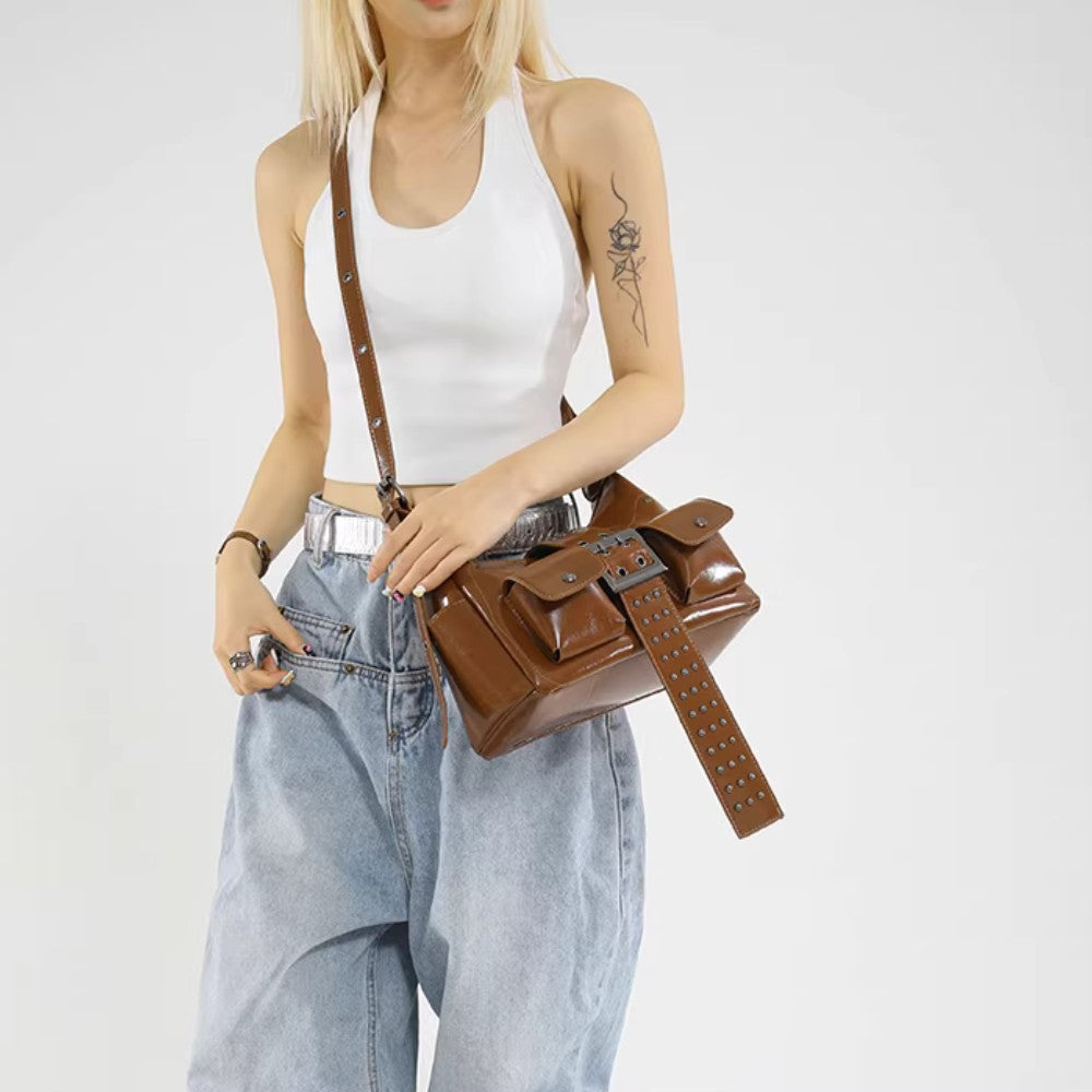 Trendy Studded Shoulder Bag