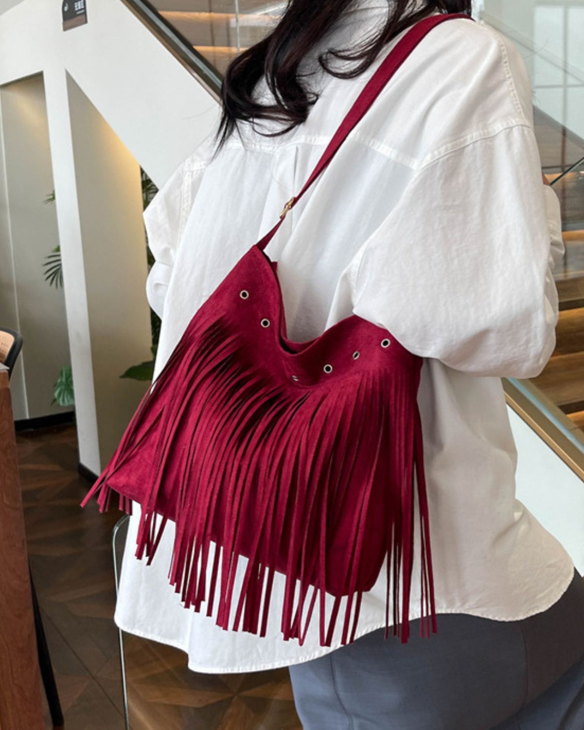 Fringed Crossbody Shoulder Bag