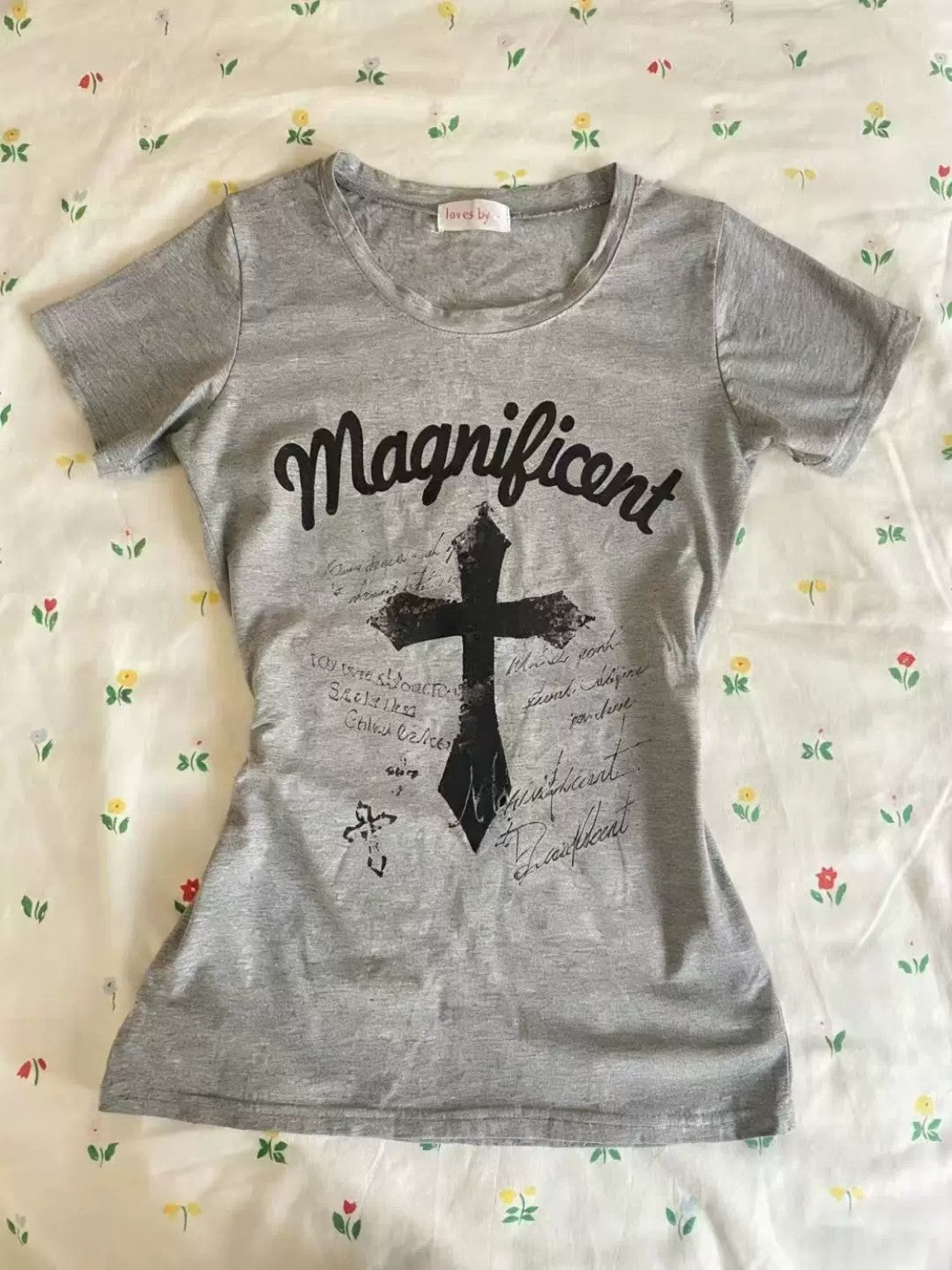 Grey Cross Graphic Slim Tee
