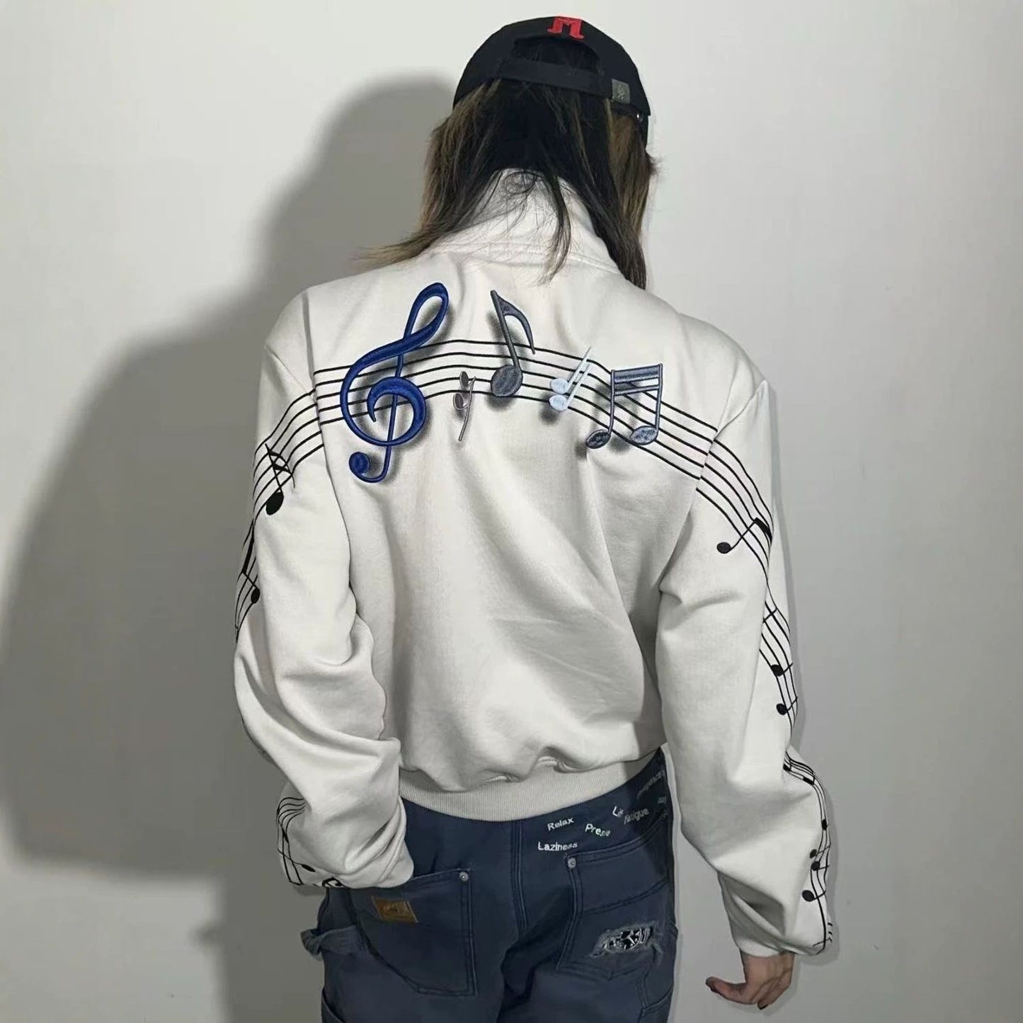 Musical Embroidered Zip Jacket