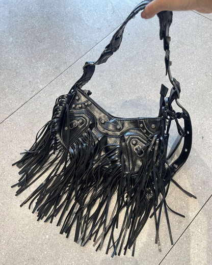 Fringed Motorcycle Shoulder Bag