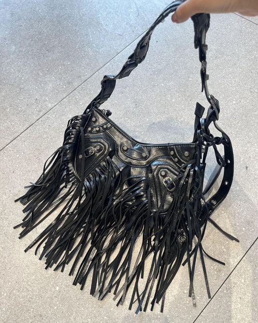 Fringed Motorcycle Shoulder Bag