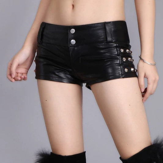 Studded Leather Hot Pants