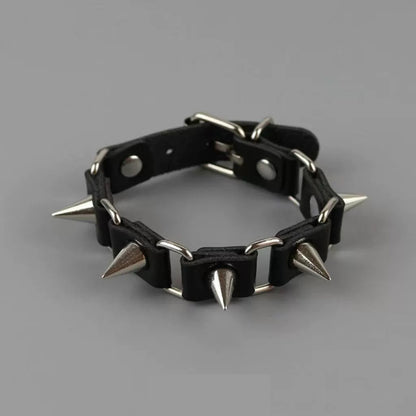 Riot Spike Leather Wristband