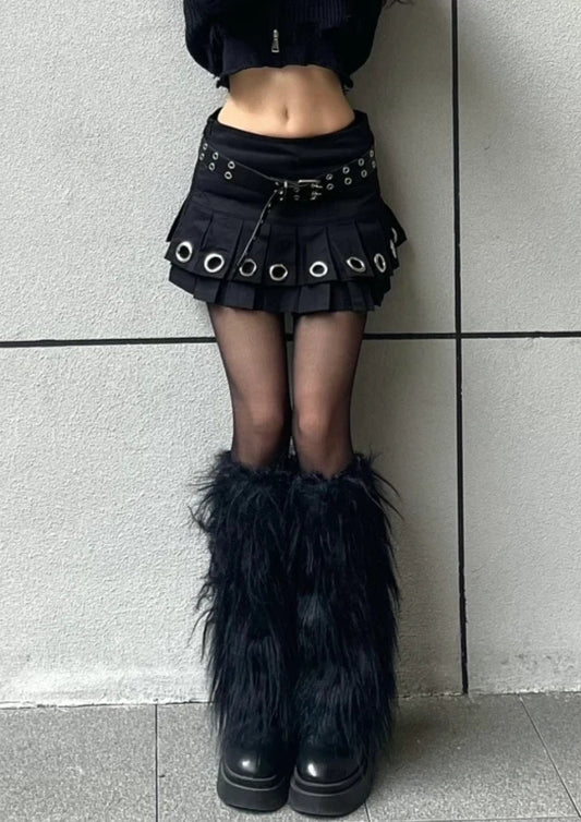 Havoc Grommet Pleated Mini Skirt