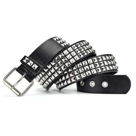Square Rivet Studded Metal Belt