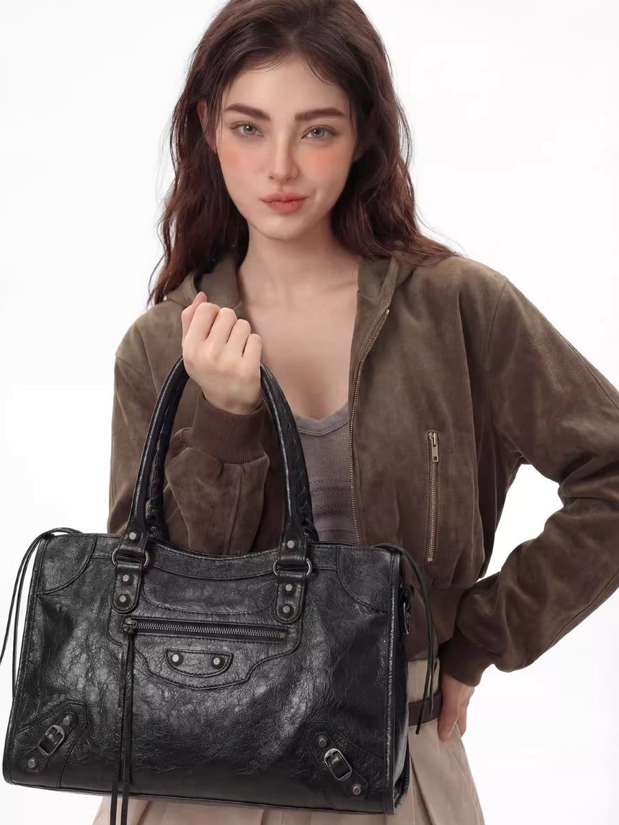 Retro Motorcycle Waxed Shoulder Bag