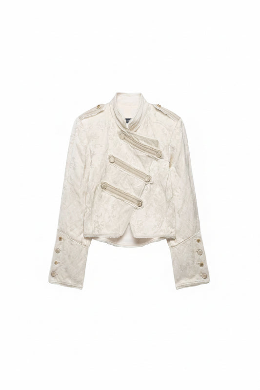 Elegant Jacquard Cropped Jacket