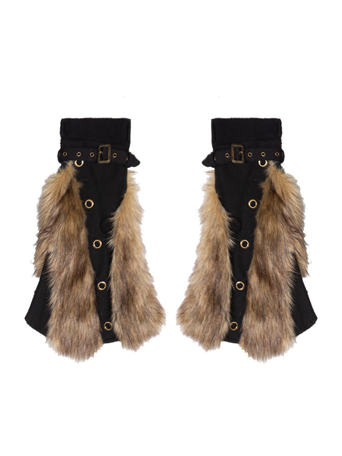 Plush Patchwork Shorts with Leg Warmers