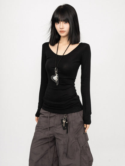 Retro Slim Long Sleeve Fitted Top