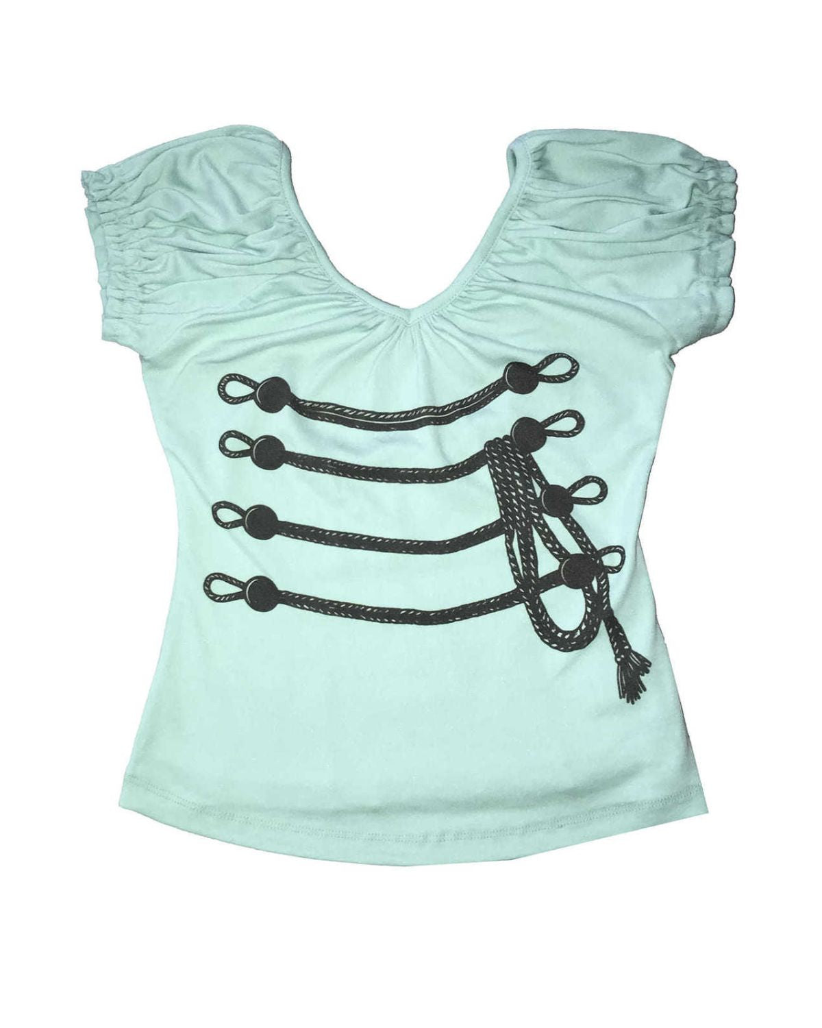 Ruched Graphic Slim Top