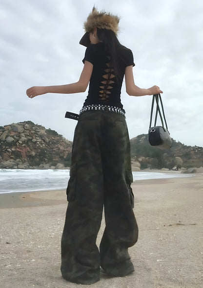 Rapture Lace-Up Back Crop Top