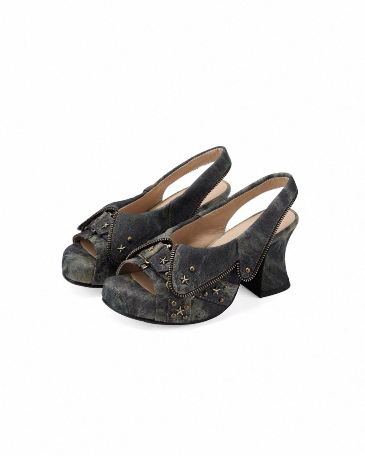 Studded Platform Heel Sandals