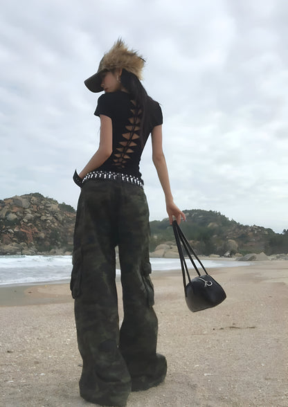 Rapture Lace-Up Back Crop Top