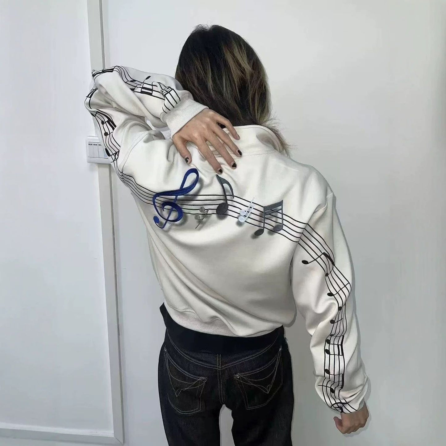 Musical Embroidered Zip Jacket
