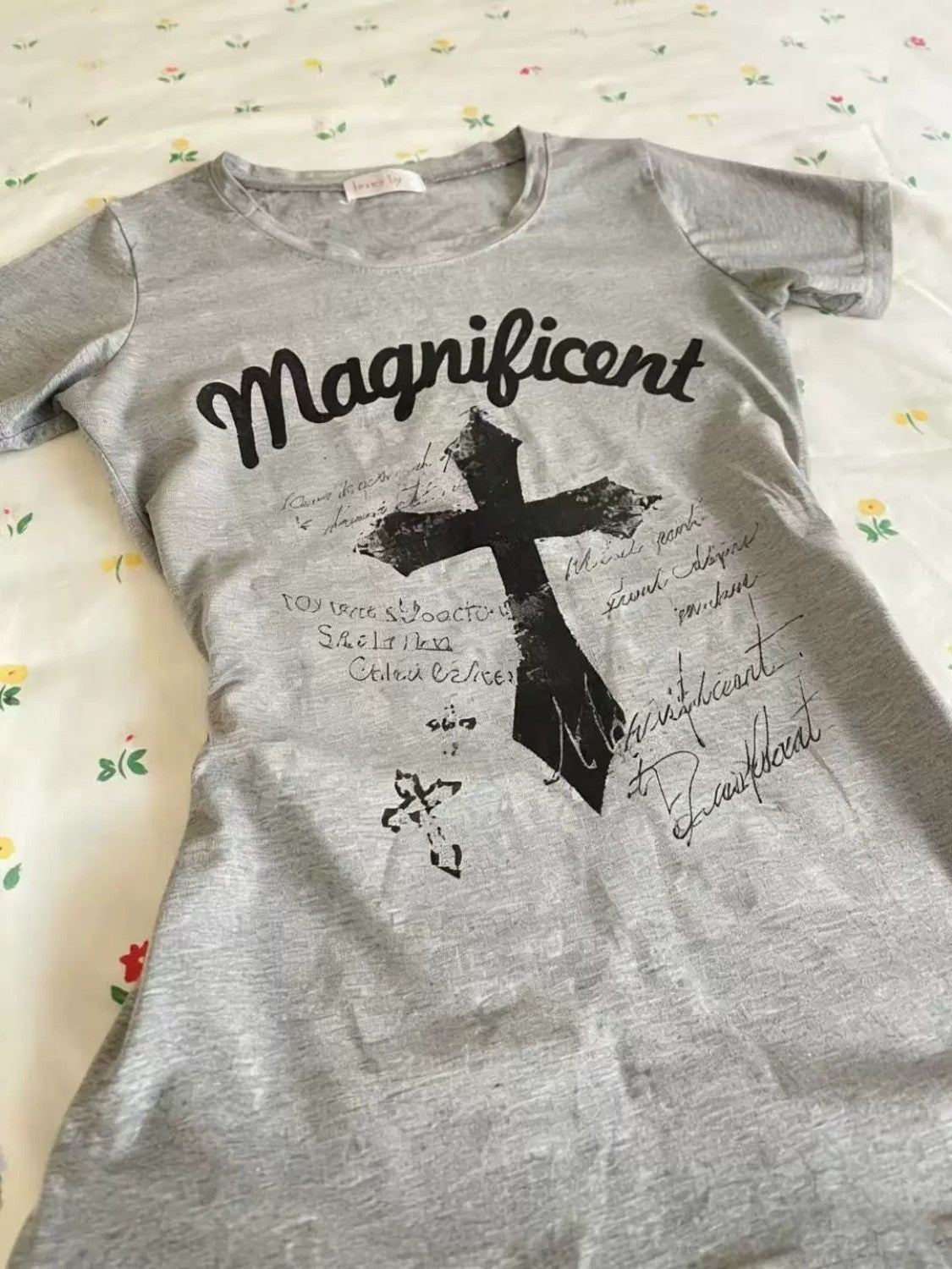 Grey Cross Graphic Slim Tee