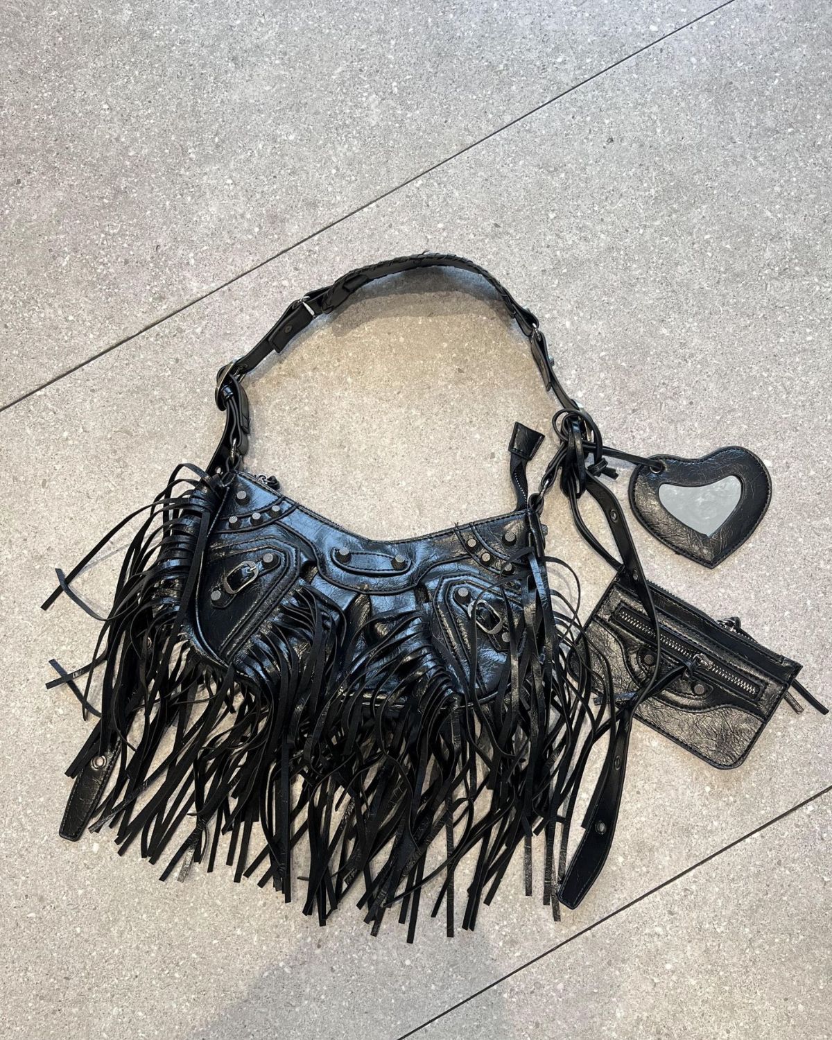 Fringed Motorcycle Shoulder Bag